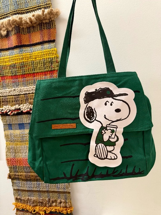 Peanuts Handbags - Starbucks x Snoopy Green House Canvas Bag Commuter Tote Bag NWOT